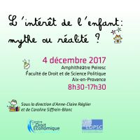 Colloque L'intérêt de l'enfant : mythe ou réalité ?